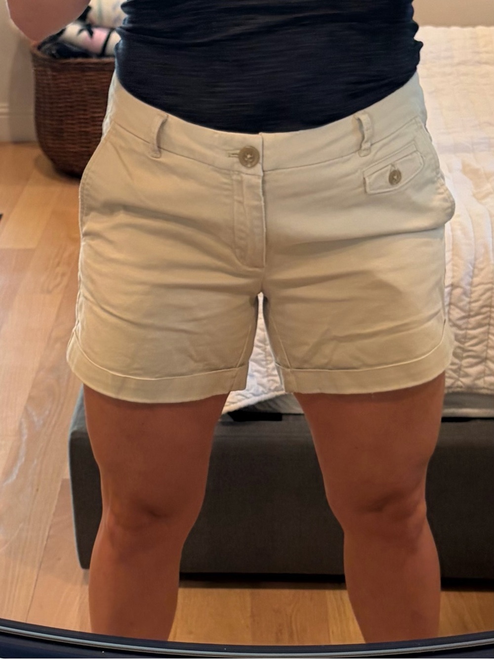 J. Crew Cream Roll-Hem Cotton Bermuda Shorts